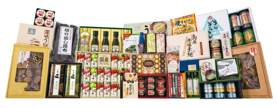 箱物ギフトが並ぶ様子