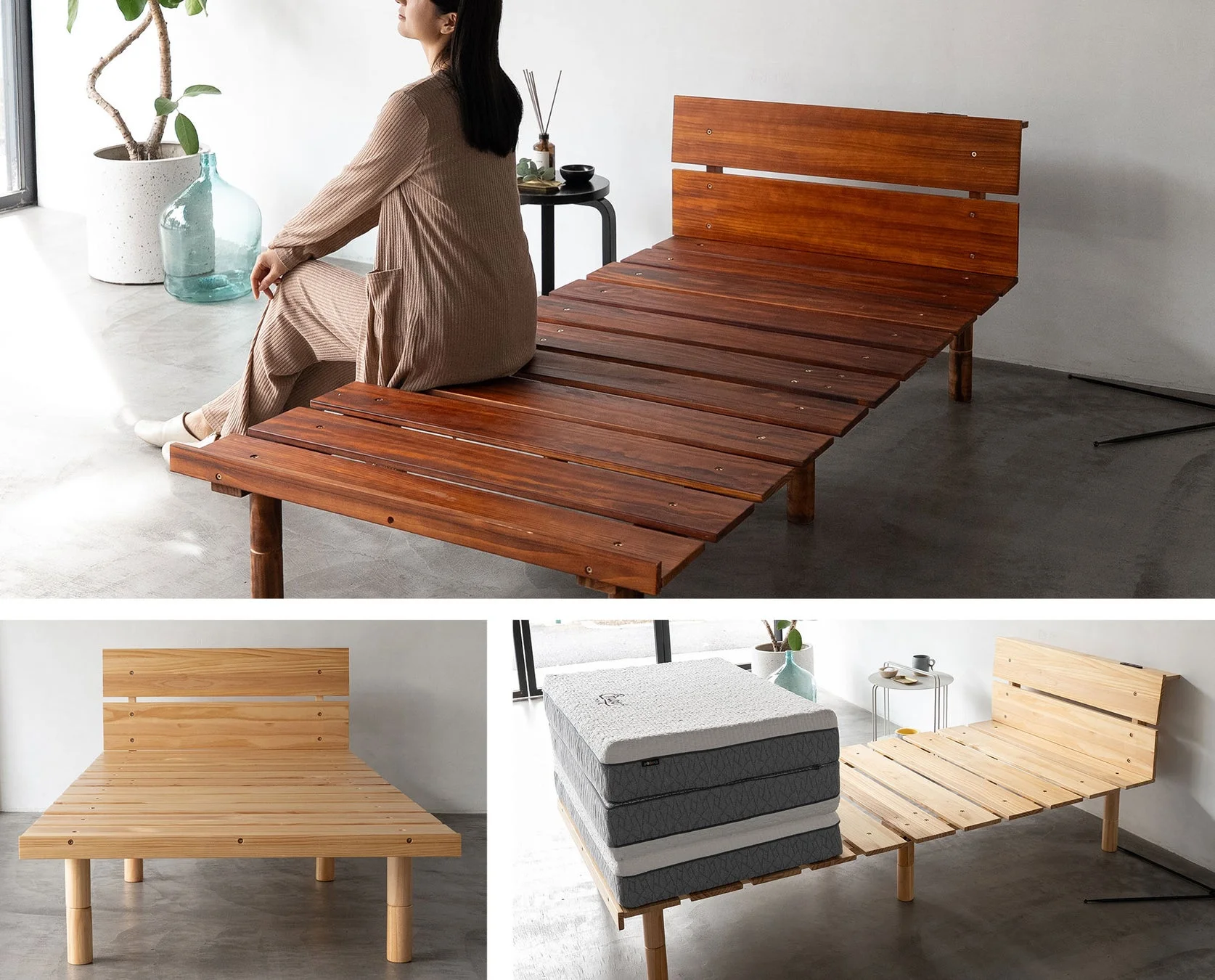 天然パインの無垢材を使用