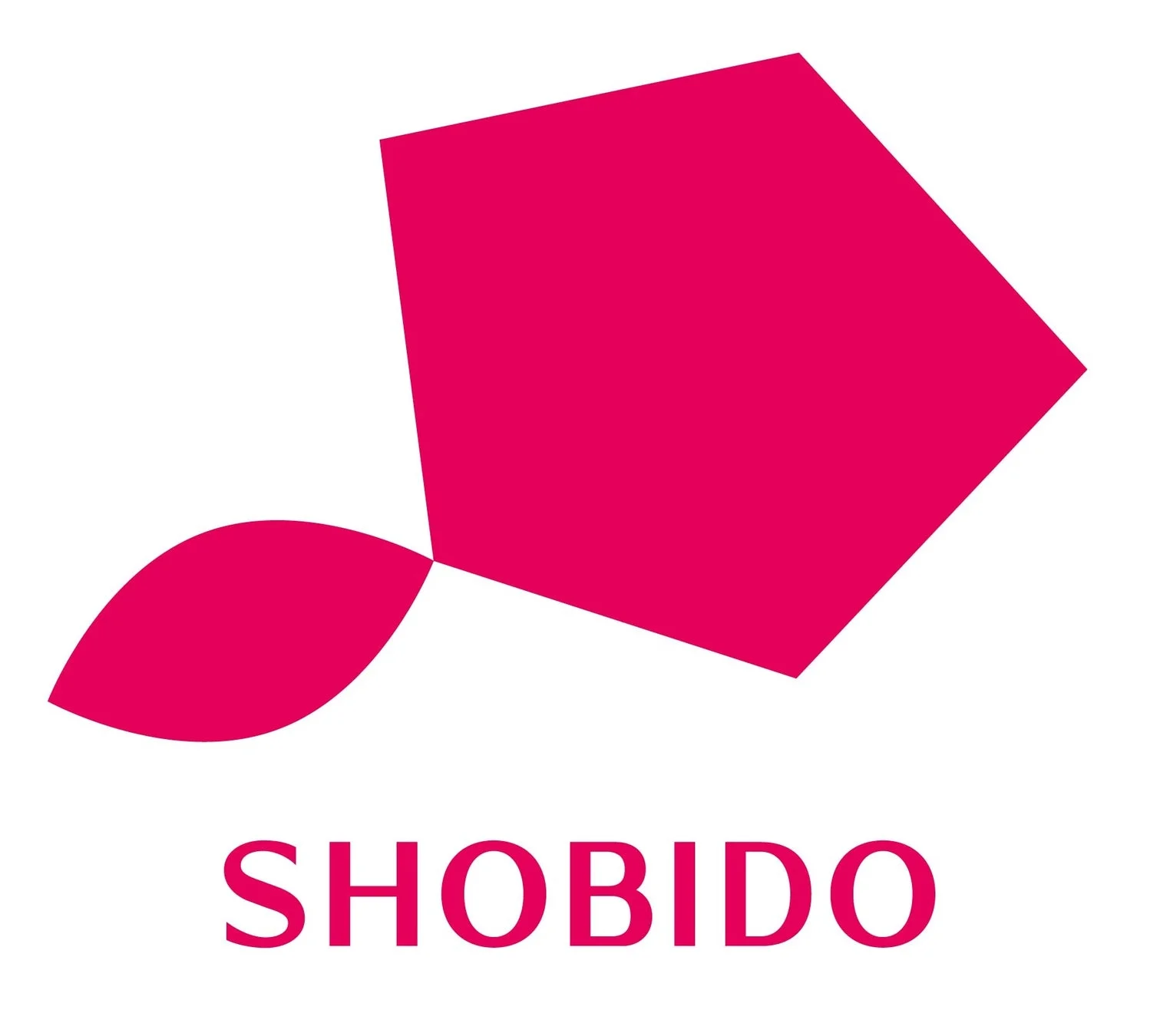 白い背景に、ピンク色の抽象的な図形と「SHOBIDO」の文字が配置されたロゴマーク