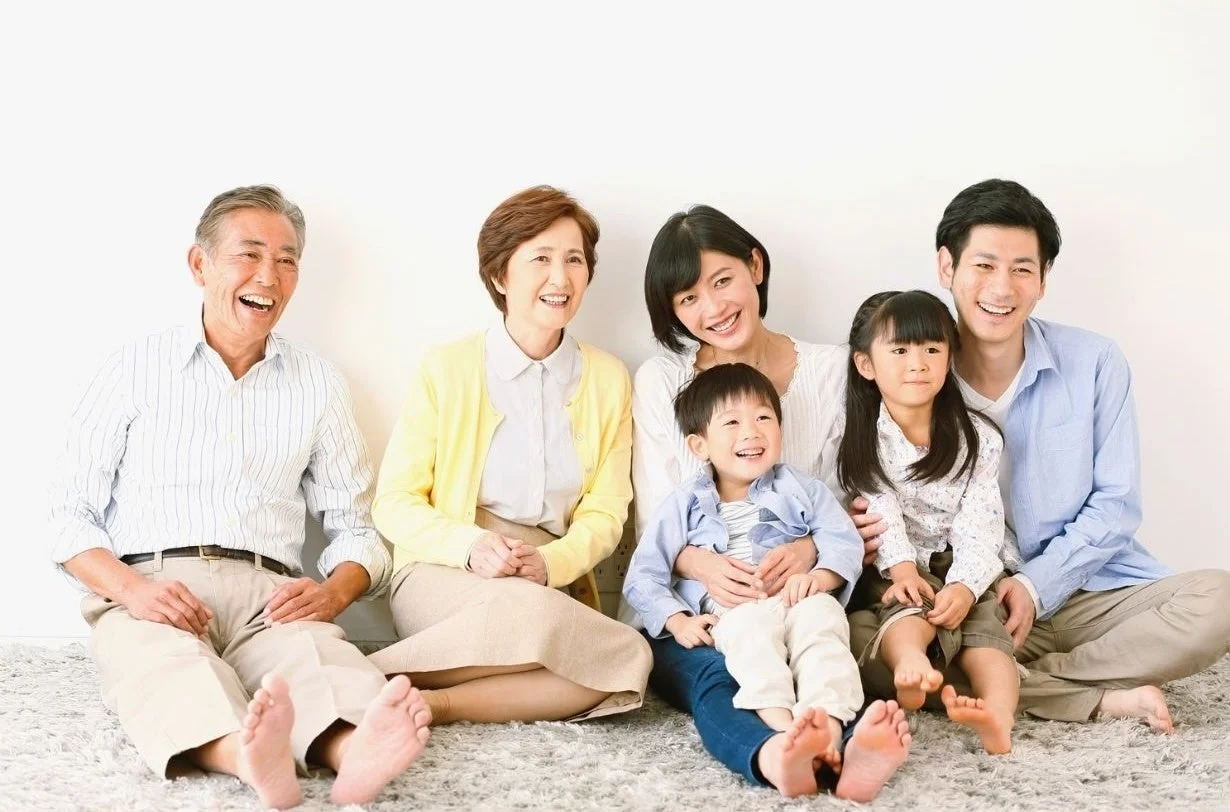 三世代家族の笑顔