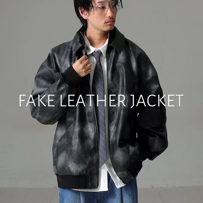 メンズ フェイクレザージャケット