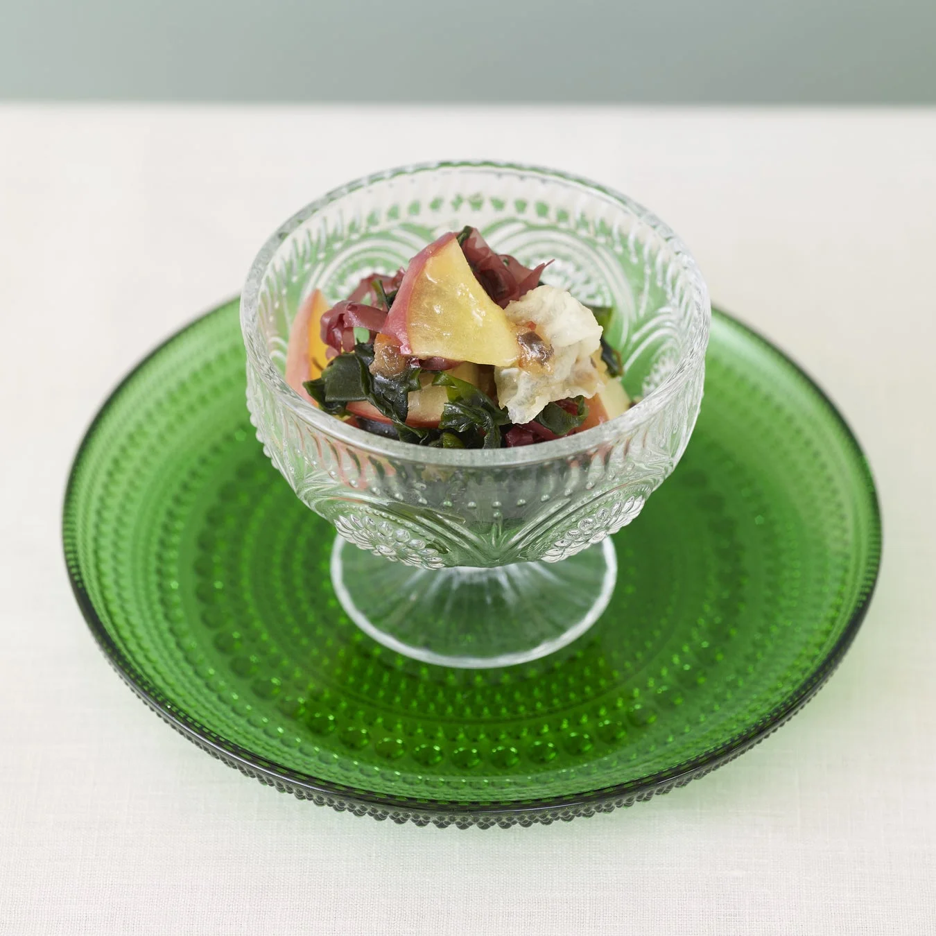 寒天と茎わかめの豆苗サラダ風