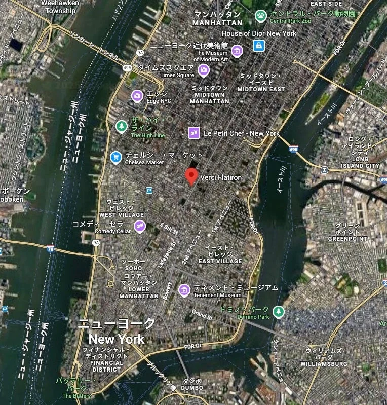 ニューヨーク市マンハッタンとその周辺の地図