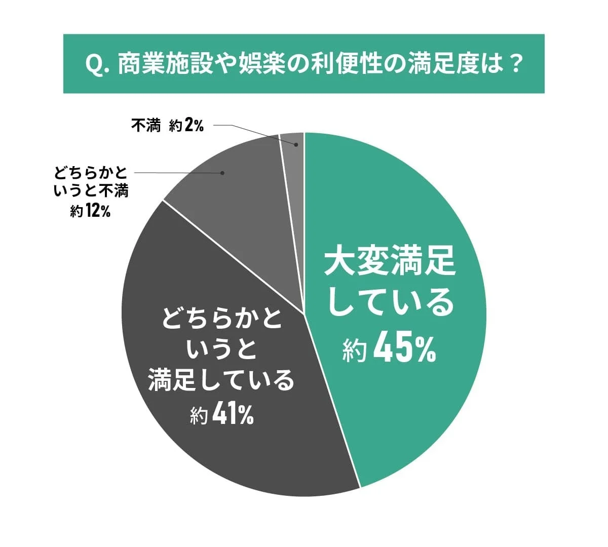 商業施設や娯楽の利便性の満足度
