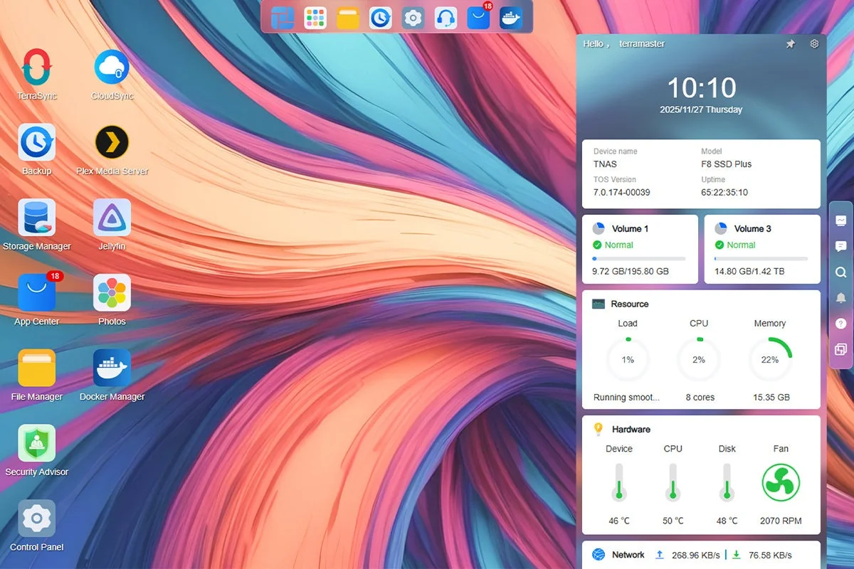 TerraMaster NAS Dashboard