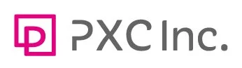 ピンク色のロゴマークと「PXC Inc.」という文字が並んだ企業ロゴです。シンプルで現代的なデザインが特徴です。