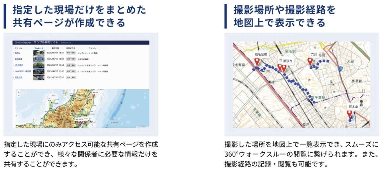 共有ページ、地図表示