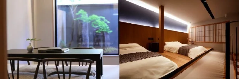 モダンな和風のダイニングと寝室