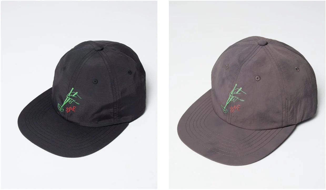 箸でライムをつまむ刺繍入りキャップ