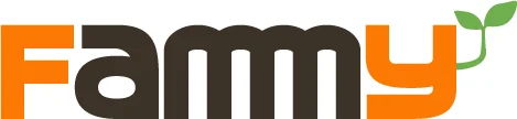 オレンジと茶色の文字で「Famy」と書かれたロゴマーク