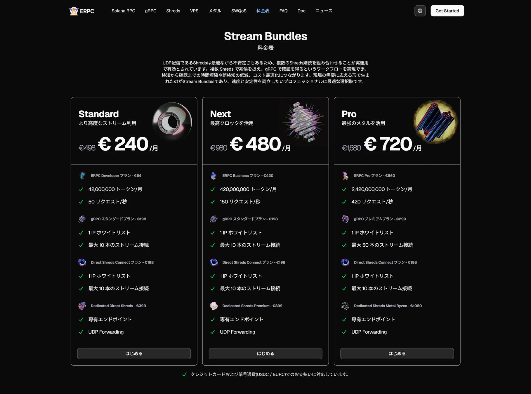Stream Bundles 料金表