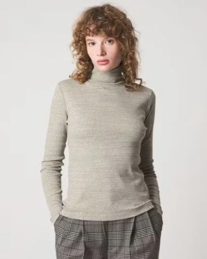 タートルネックカットソー ミディアムグレー