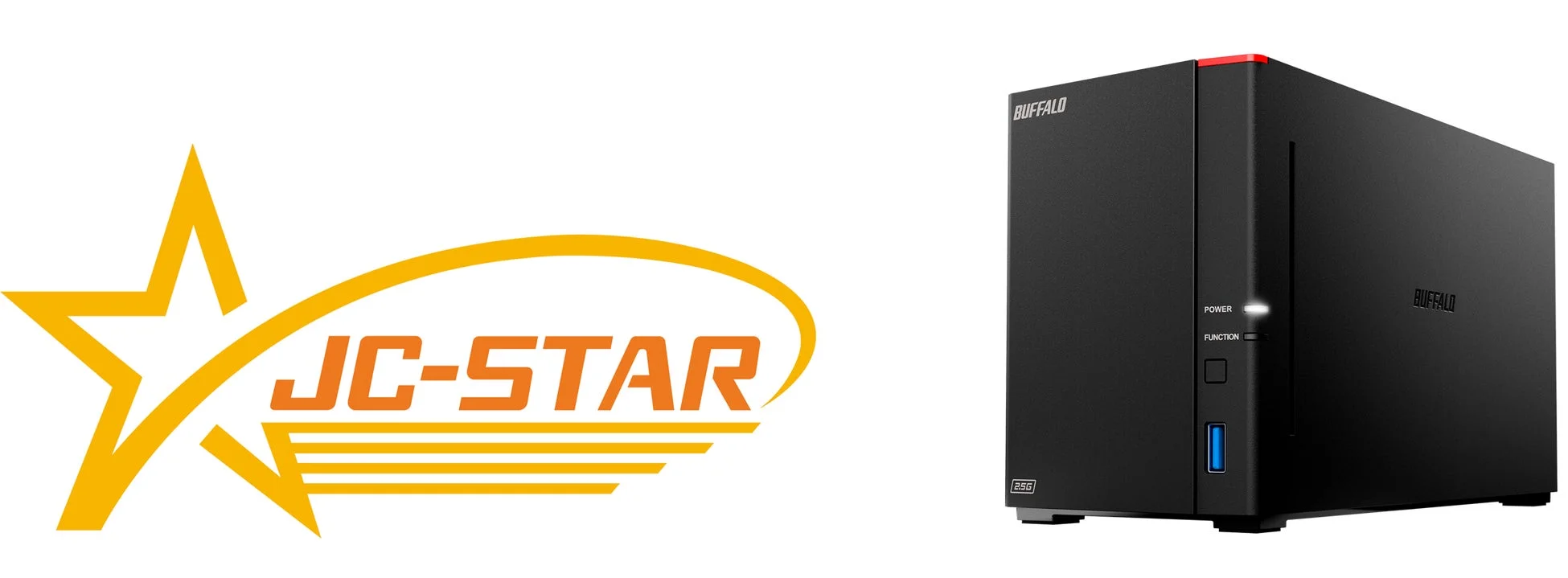 JC-STAR制度ロゴとBUFFALOのNAS
