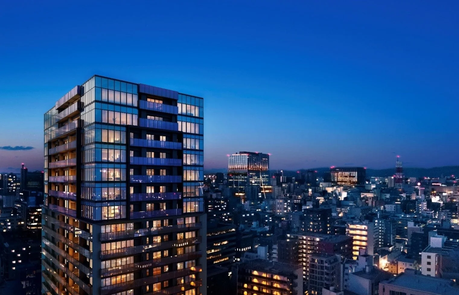 高層ビルの夜景