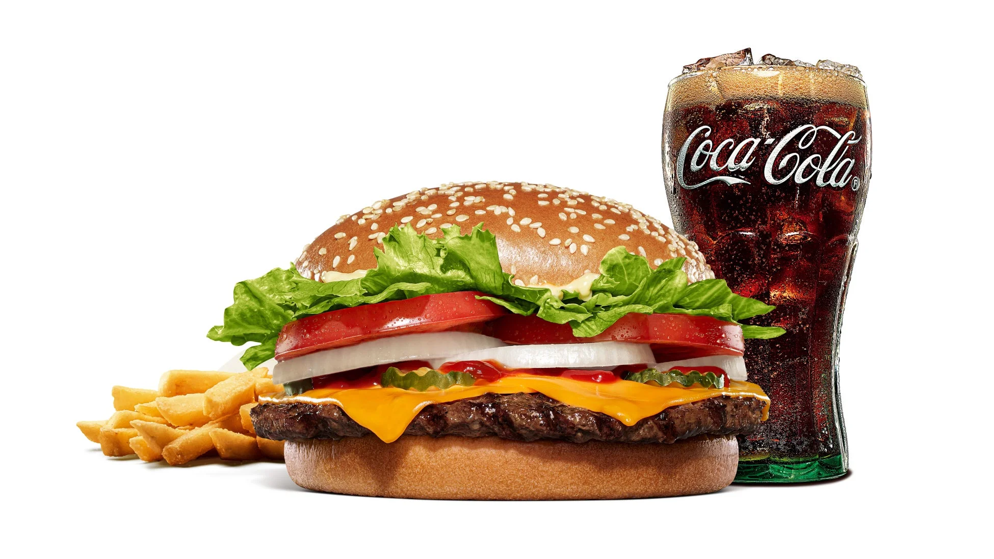 ハンバーガー、フライドポテト、ドリンクのセット