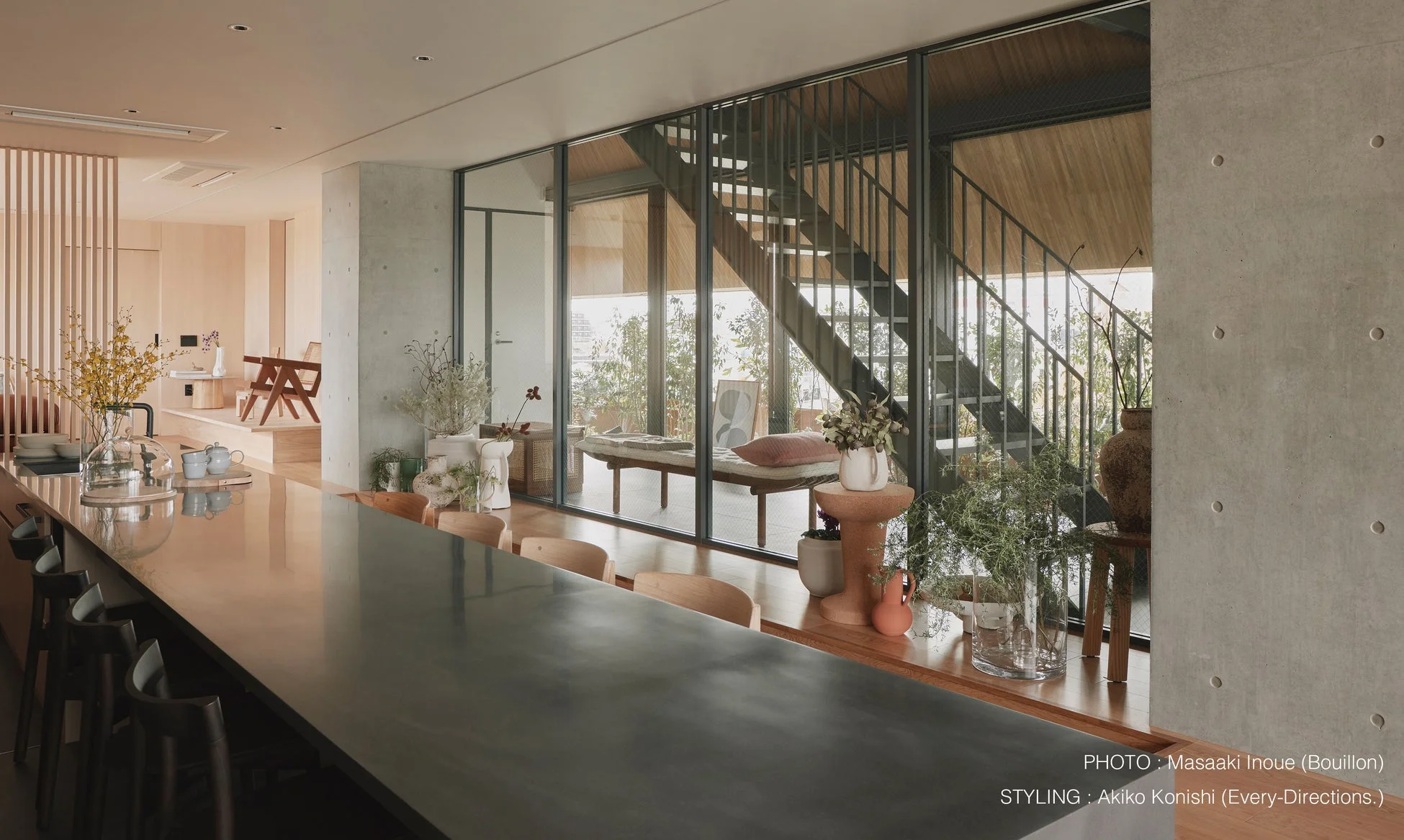 リビングダイニングと植物