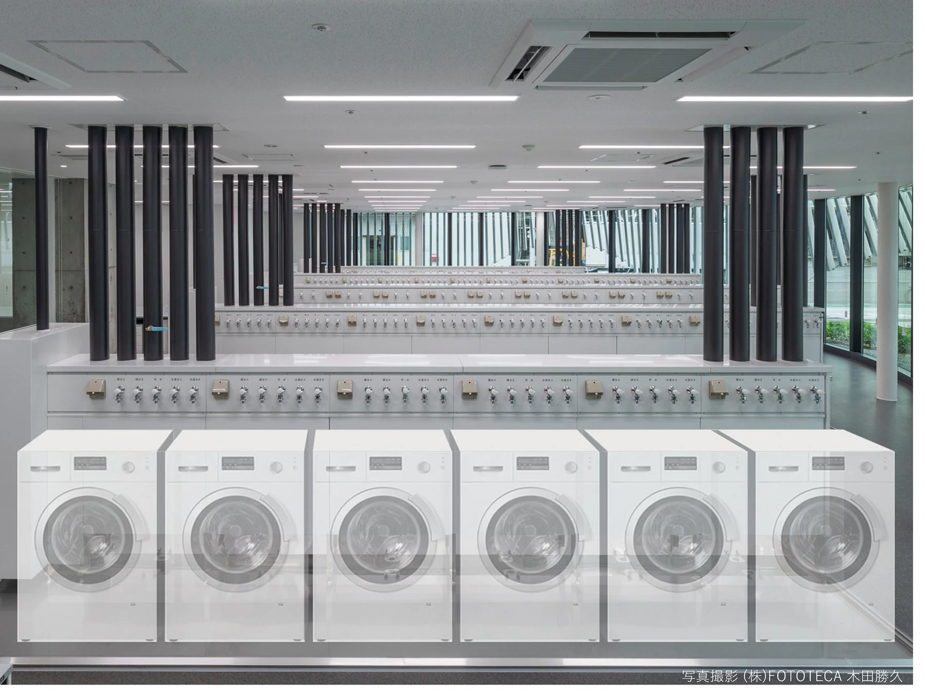 洗濯機が並ぶ画像