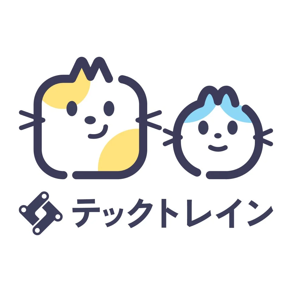 テックトレインの猫キャラクターロゴ