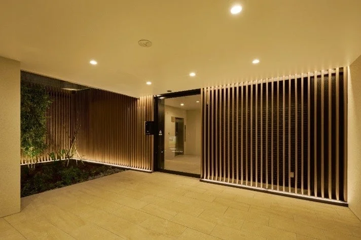 モダンなデザインのエントランス空間