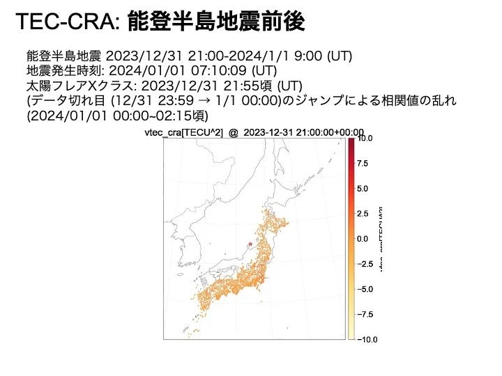 TEC-CRA: 能登半島地震前後