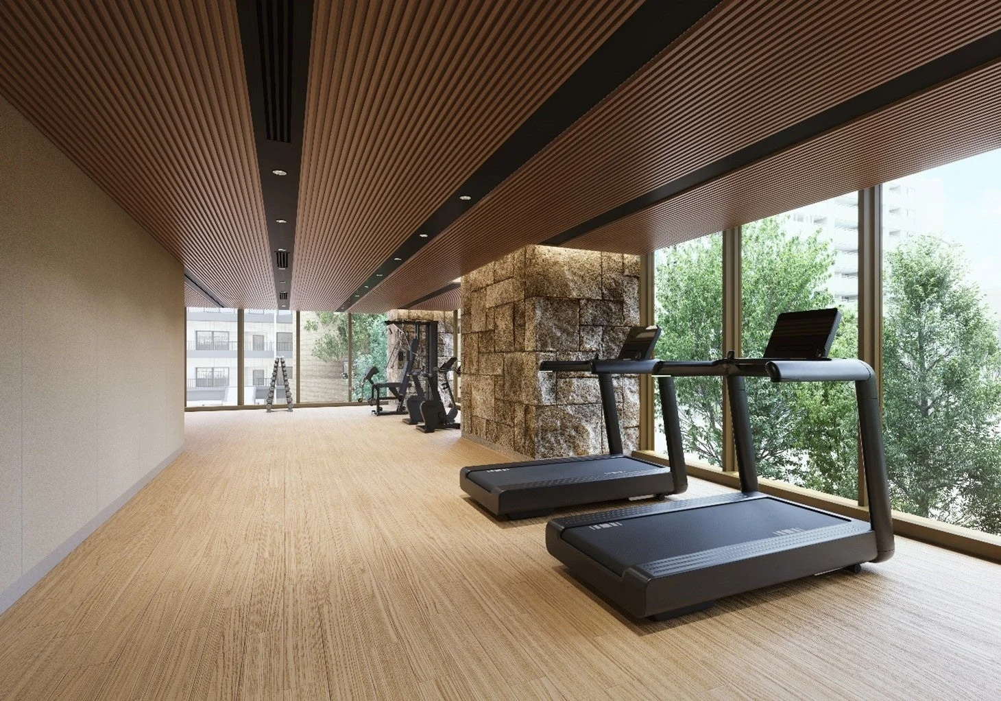 モダンなフィットネスルーム