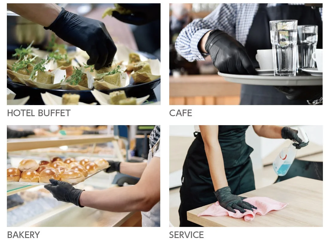 様々な場面で活用される黒い手袋のイラスト