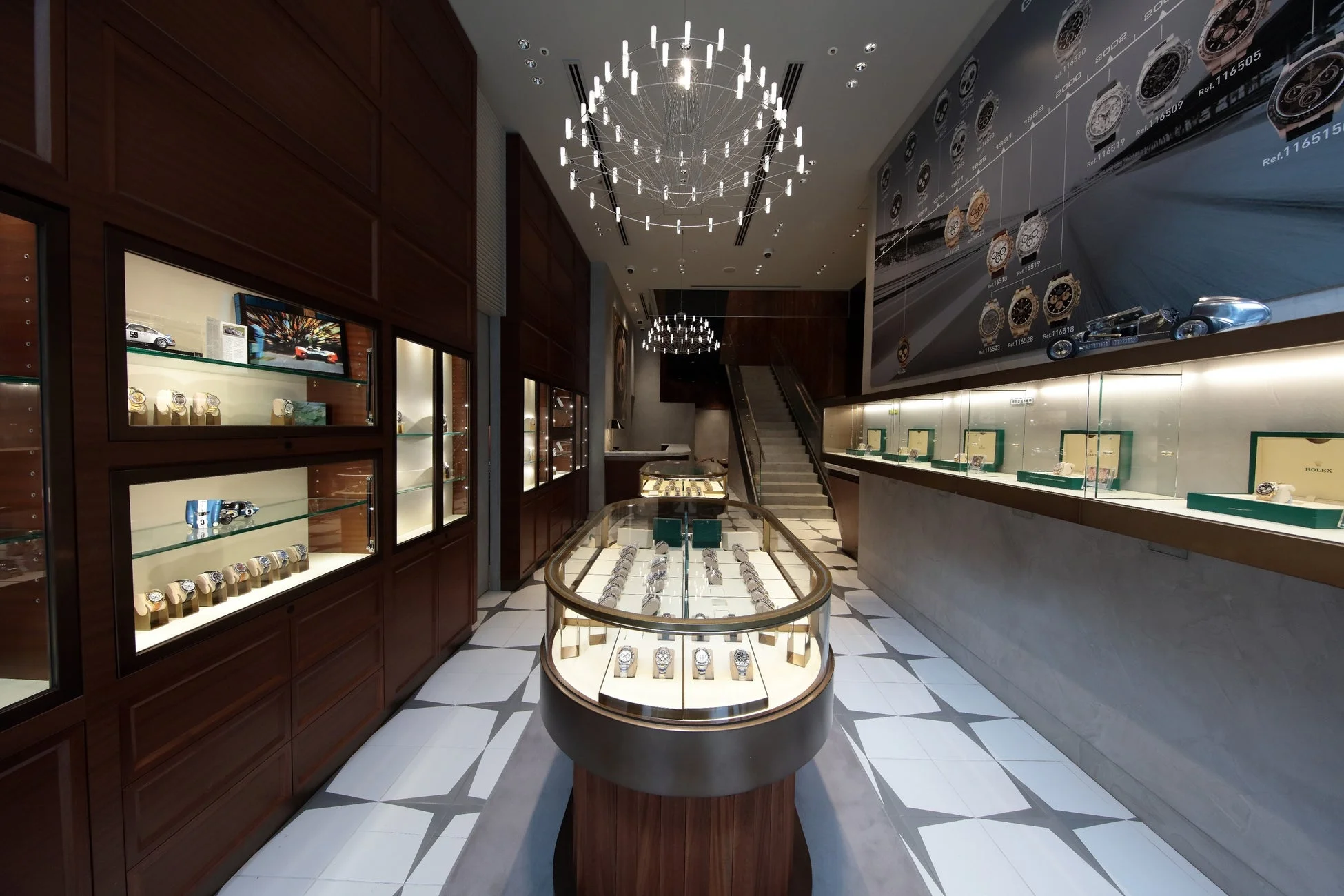 ロレックス店内のショーケース