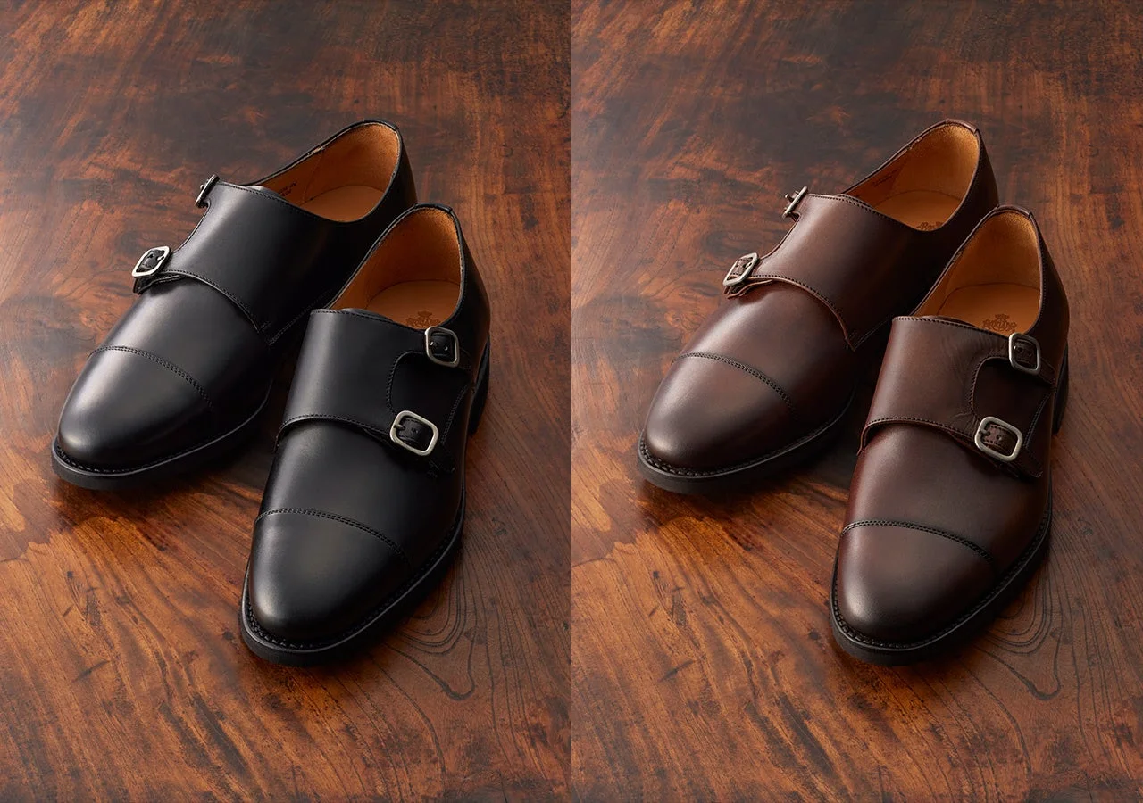 ダブルモンクストラップシューズ