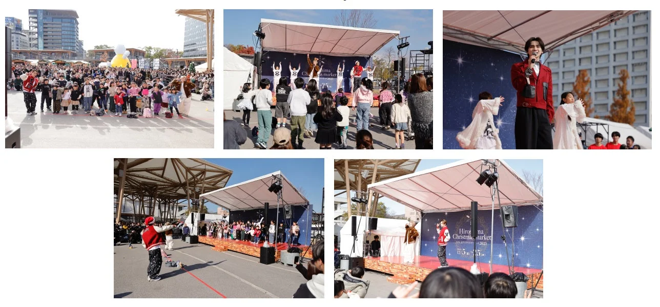 クリスマスマーケットのステージで歌唱する吉野北人さん