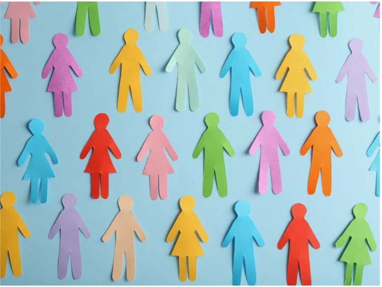 多様性を表現する紙人形のイラスト