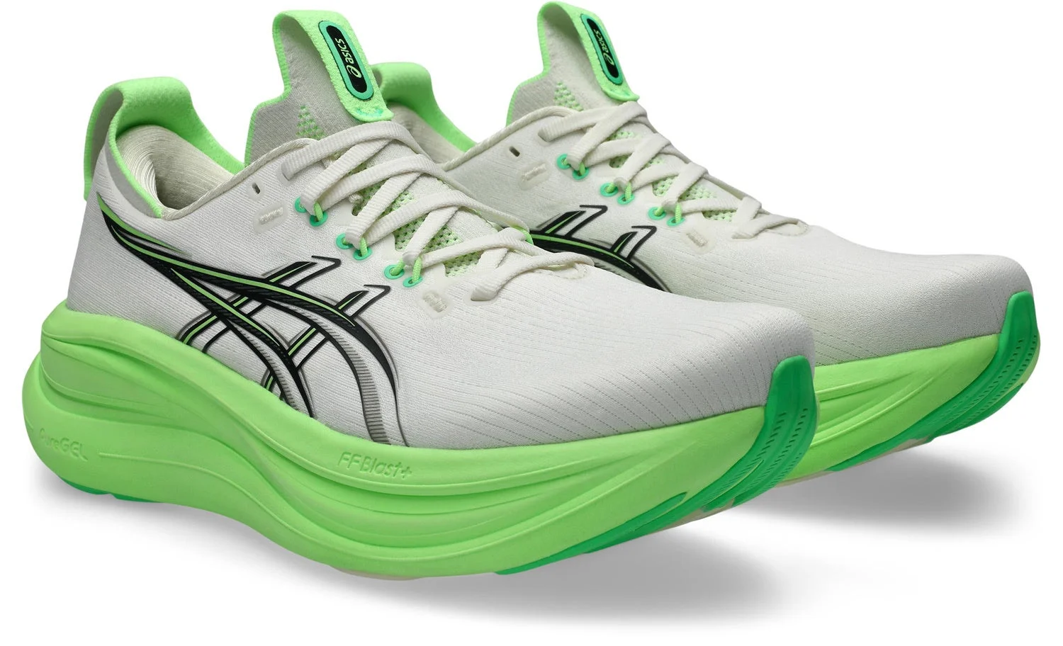 白と蛍光グリーンのGEL-NIMBUS 28