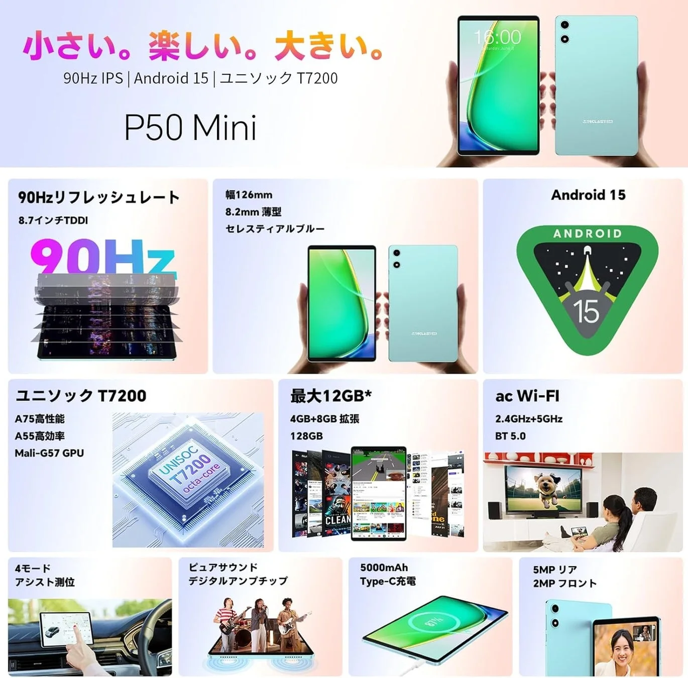 Android 15と8コアプロセッサ