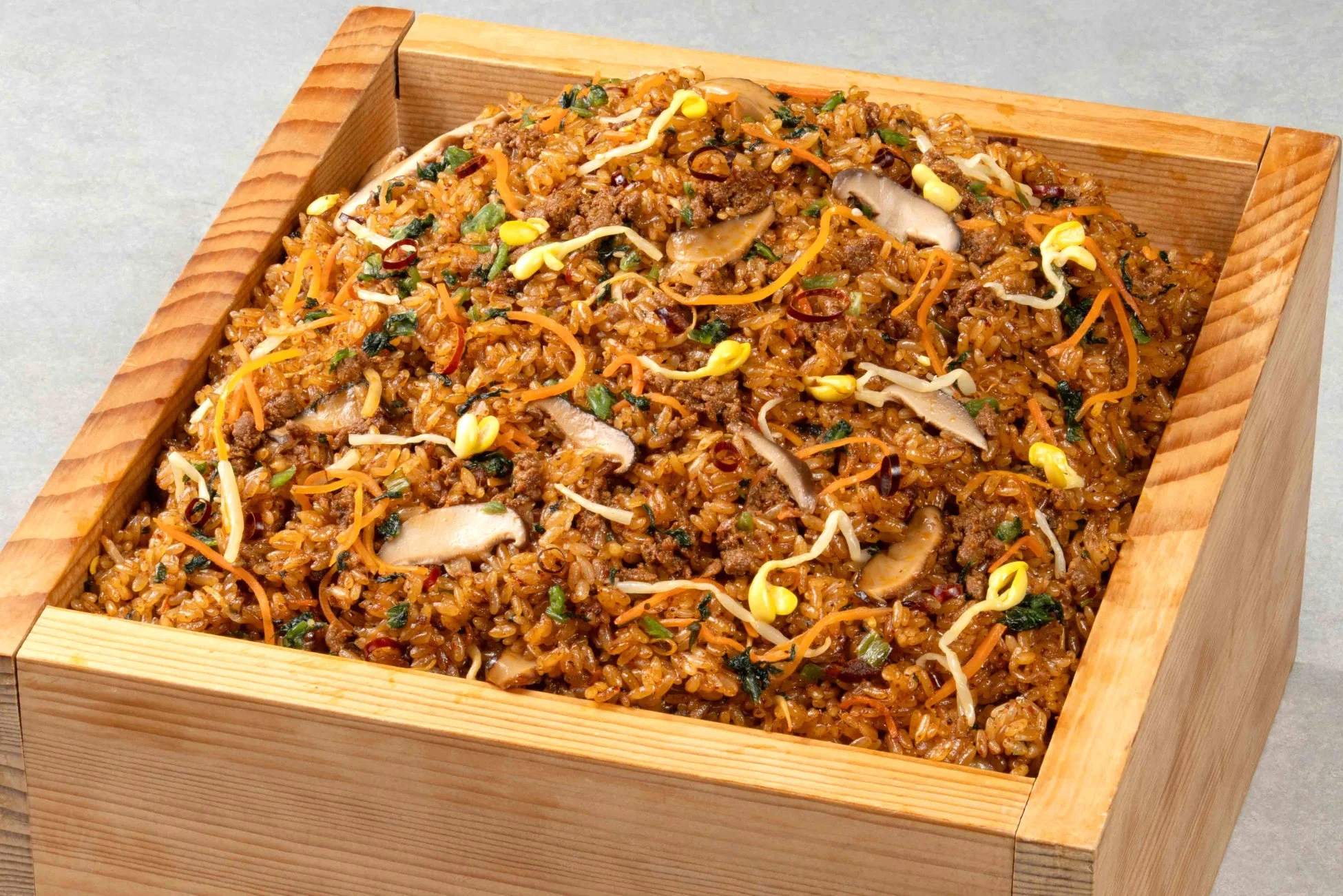 食欲をそそる麻辣おこわのアップ