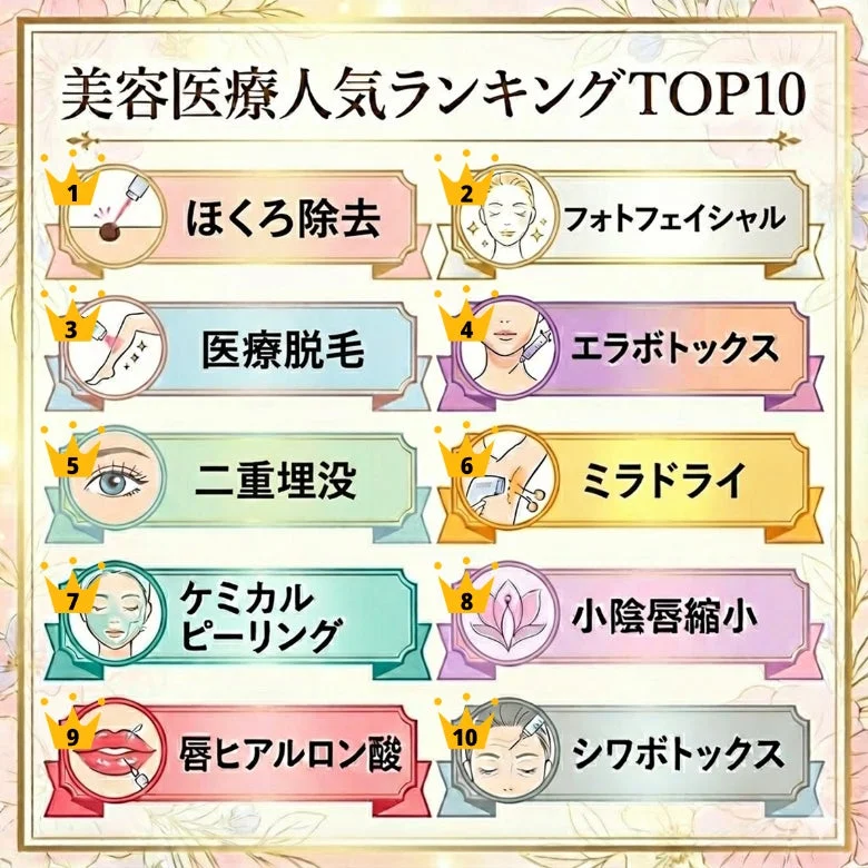 美容医療人気ランキングTOP10