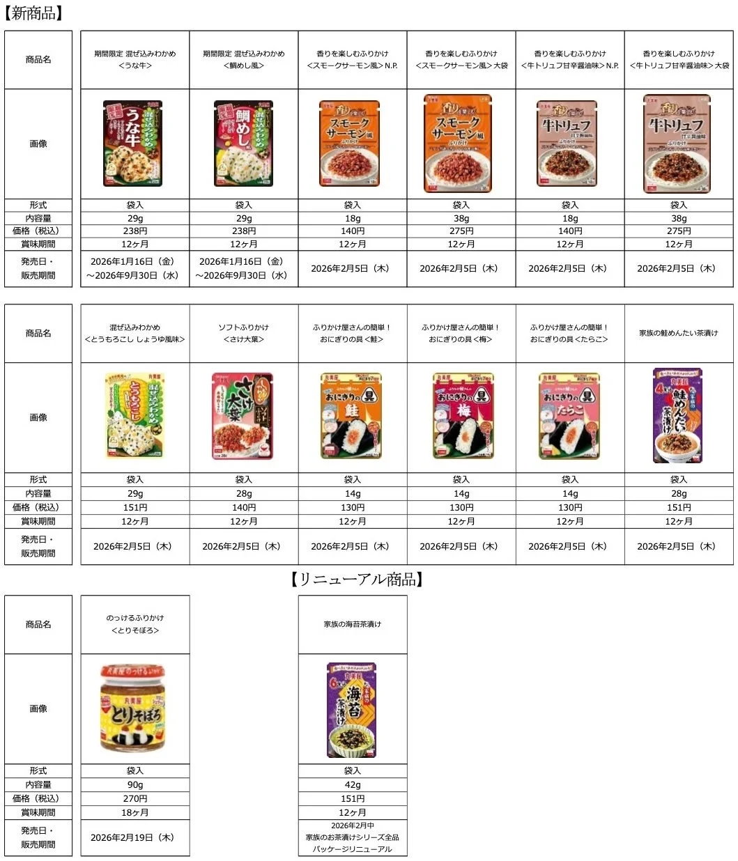 丸美屋 2026年春夏新商品・リニューアル商品情報