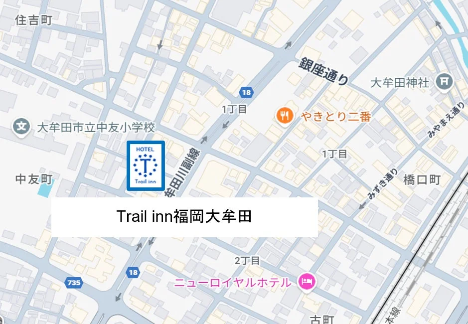 Trailinn福岡大牟田周辺地図