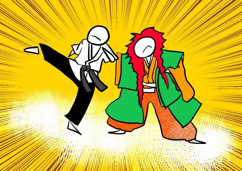 古武術の動きを示すイラスト