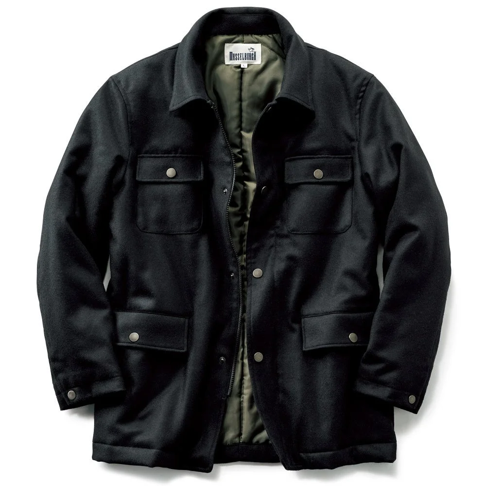 ウール混フラノ・中わたフィールドジャケット