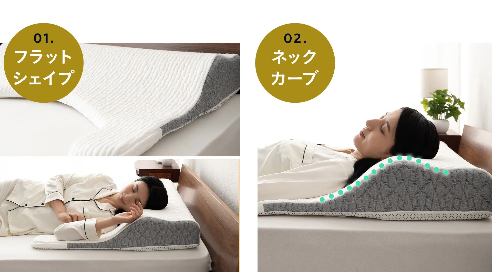 フラットシェイプとネックカーブの2つの形状