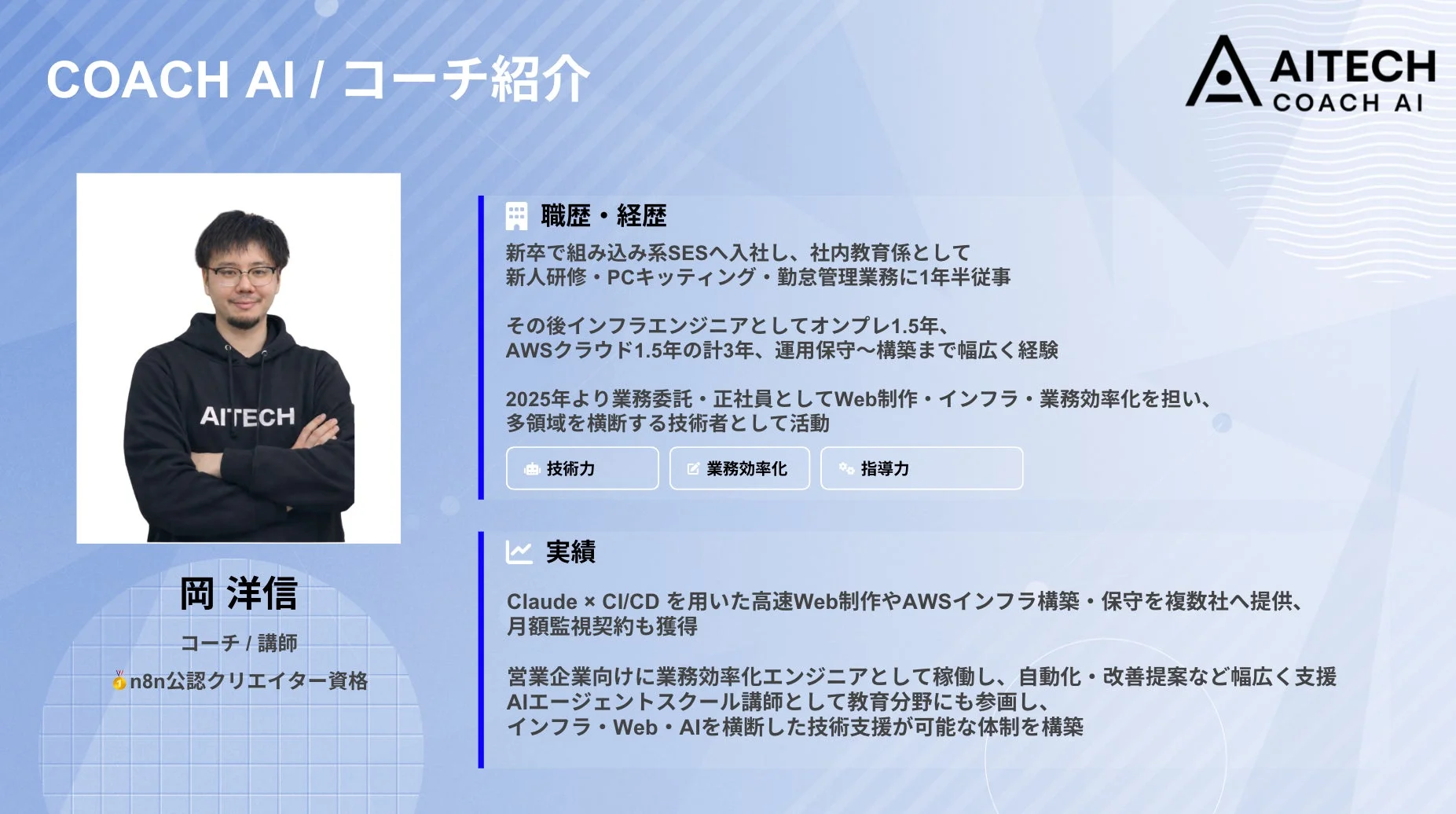 COACH AI / コーチ紹介 岡洋信